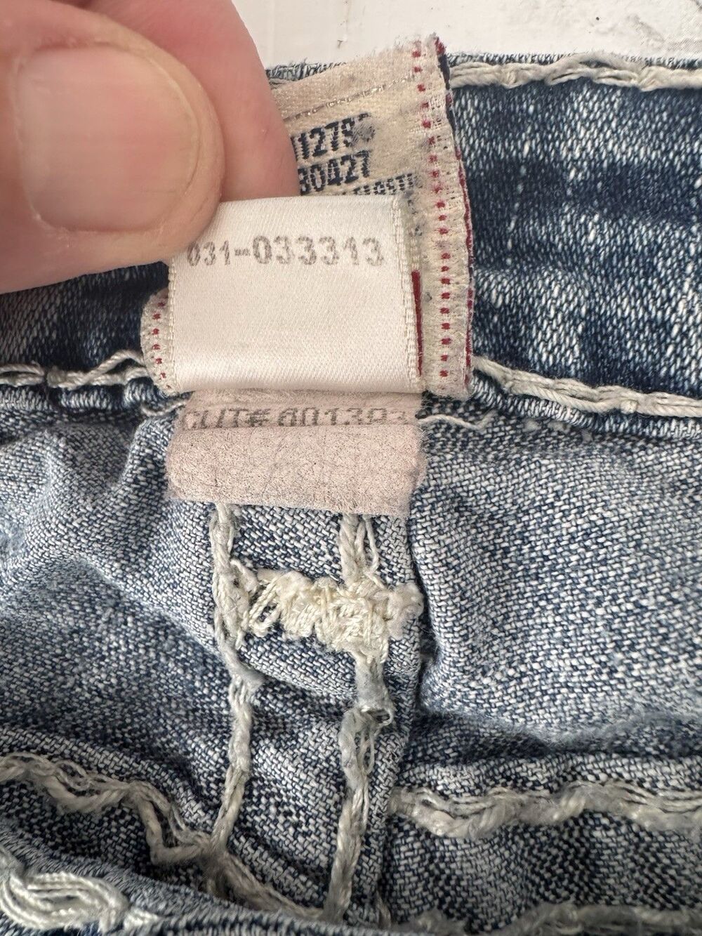 True Religion Joey Super T Jeans Womens 28Low Rise Flare Y2K Made USA Distressed - Picture 11 of 16